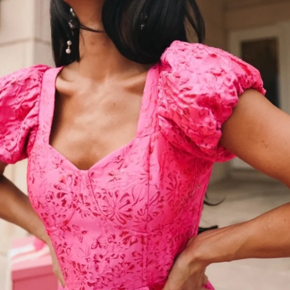 Ivy city dress PORTIA PINK JACQUARD - Picture 2 of 5
